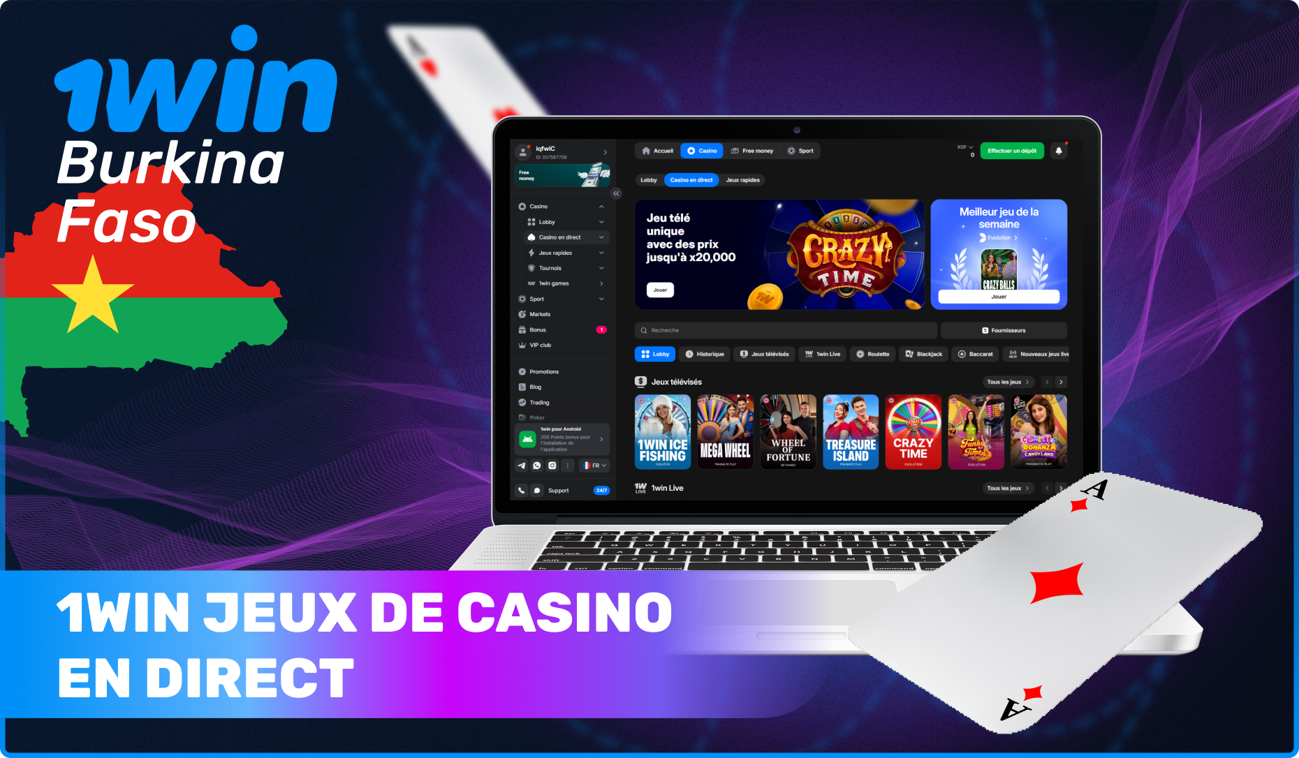 Liste avec 1win Jeux de casino en direct avec croupiers