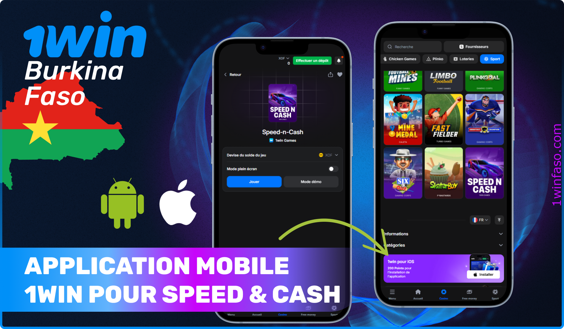 Le célèbre jeu en ligne Speed & Cash est intégré à l'application 1win, il n'est donc pas nécessaire de télécharger une application distincte