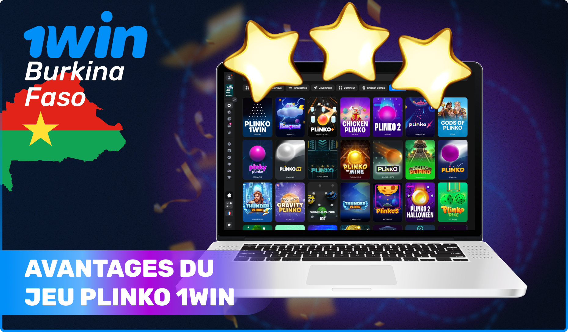 Avantages du jeu Plinko 1win