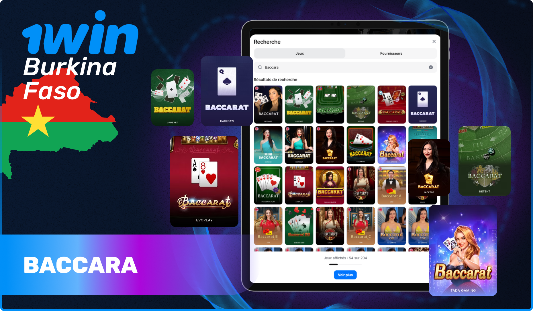 Liste des jeux de Baccara populaires à 1win