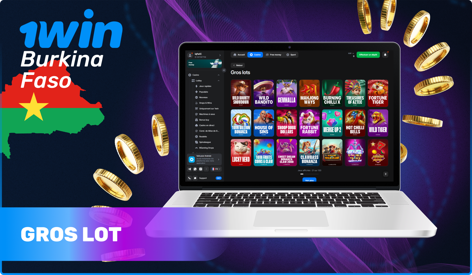 Liste des jeux de Gros lot populaires à 1win