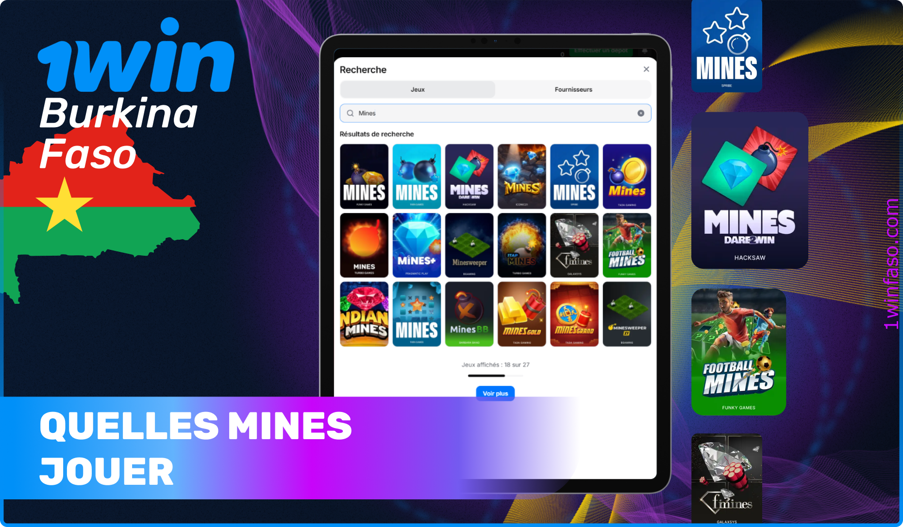 Le casino 1win propose plusieurs variantes du célèbre jeu des Mines